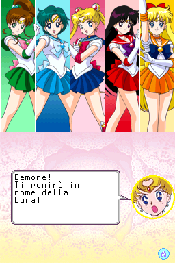 Sailor Moon: La Luna Splende (Nintendo DS) screenshot: Demons? The Sailor Scouts know how to handle that one!