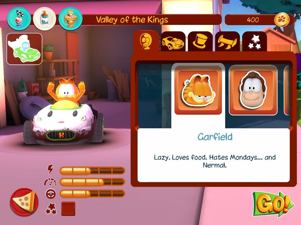 Garfield Kart (Windows) screenshot: Player selection screen