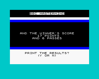 Screenshot of BBC Mastermind (ZX Spectrum, 1982) - MobyGames