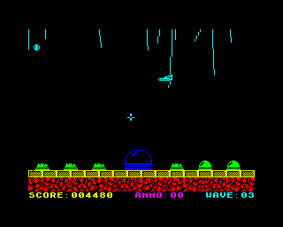 Aftermath (ZX Spectrum) screenshot: Oh oh your hub has been destroyed, will your bases survive without your fire