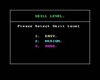 Alpine Games (ZX Spectrum) screenshot: Select your skill level