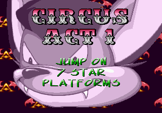 Aero the Acro-Bat (Genesis) screenshot: The Genesis version tells you your objective at the beginning of each level