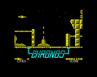 Chronos: A Tapestry of Time (ZX Spectrum) screenshot: Whoa they're shooting from under us now!