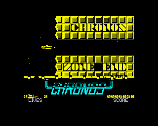 Chronos: A Tapestry of Time (ZX Spectrum) screenshot: Chronos Zone end...