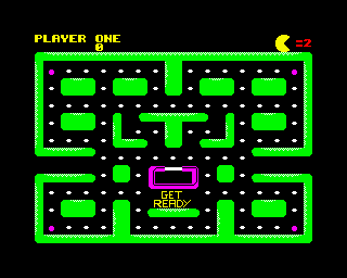Classic Muncher (ZX Spectrum) screenshot: Dee-de-de-de-dededededede, dedede...what? Well this game doesn't have it so I may as well do it.......oh wait that's the tune for MISS Pac-Man I've done isn't it?