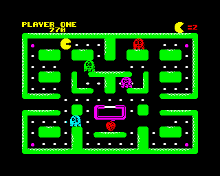 Classic Muncher (ZX Spectrum) screenshot: Level 1 in progress