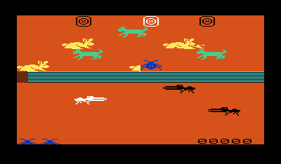 Menagerie (VIC-20) screenshot: On the second half of the screen you need to ride on the backs of the animals.