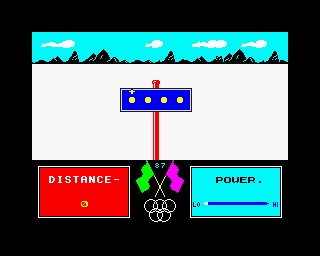 Alpine Games (ZX Spectrum) screenshot: Take aim...and FIRE!
