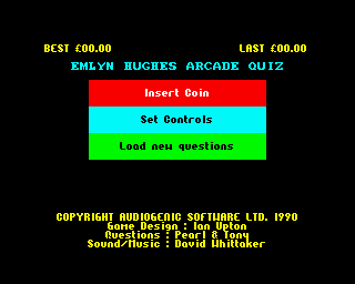 Emlyn Hughes Arcade Quiz (ZX Spectrum) screenshot: Title screen