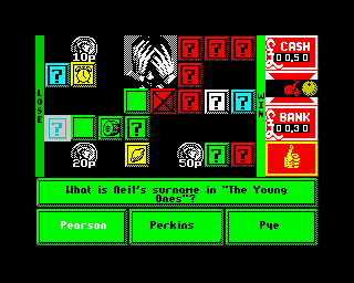Emlyn Hughes Arcade Quiz (ZX Spectrum) screenshot: It all becomes too much for Emlyn at times