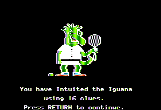Safari Search (Apple II) screenshot: I Found the Iguana