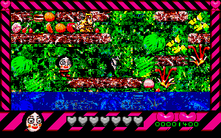 Top Banana (Atari ST) screenshot: Time is running out - the water is rising