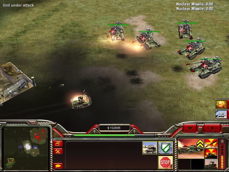 Command & Conquer: Generals - Zero:Hour (Windows) screenshot: The Emperor tank, China's big, powerful and upgradeable tank, on the offensive.