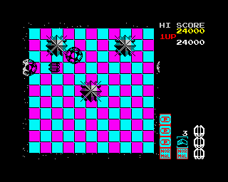 Motos (ZX Spectrum) screenshot: Well as they say - the bigger they are, the harder they fall!