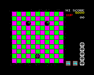 Motos (ZX Spectrum) screenshot: Round 1 and for your interest this is it played in multichrome