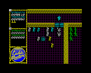Ninja Massacre (ZX Spectrum) screenshot: Keys open gates like this...but of course if you've played Gauntlet already you'd have known that