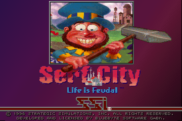 Serf City: Life is Feudal (DOS) screenshot: Title screen (US release)