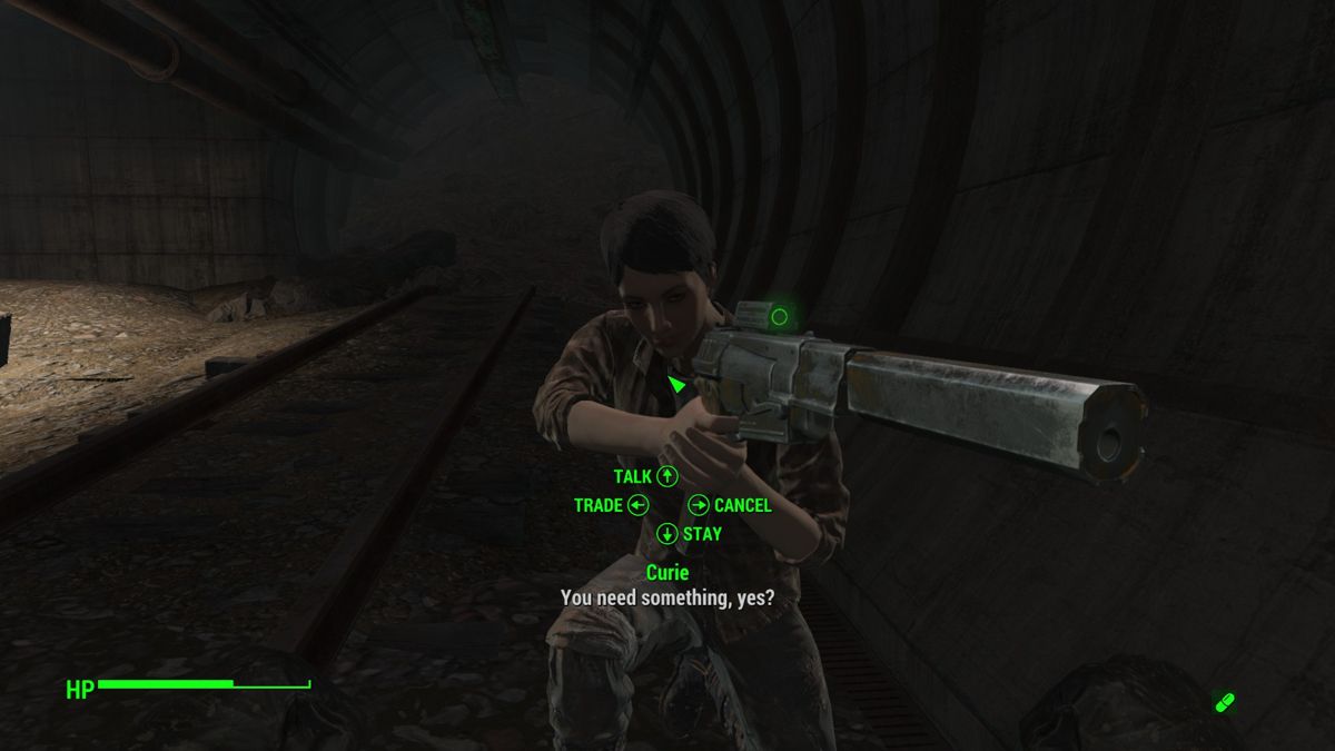 Fallout 4: Vault-Tec Workshop (Windows) screenshot: Conversation with my companion