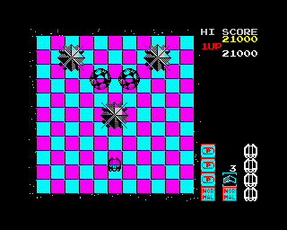 Motos (ZX Spectrum) screenshot: Round 9 and the big guns await us