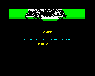Gary Linekers Superskills (ZX Spectrum) screenshot: Enter your name....oh go on let's call him Moby...hello Moby!
