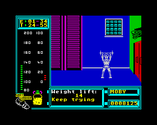 Gary Linekers Superskills (ZX Spectrum) screenshot: There you go, like a true champion! Your mother would be proud of you kid!