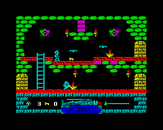 Spooky Castle (ZX Spectrum) screenshot: Bats are also dangerous