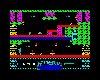 Spooky Castle (ZX Spectrum) screenshot: You'll need to time your jumps well here