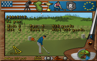 Ryder Cup: Johnnie Walker (DOS) screenshot: About to strike our first hit
