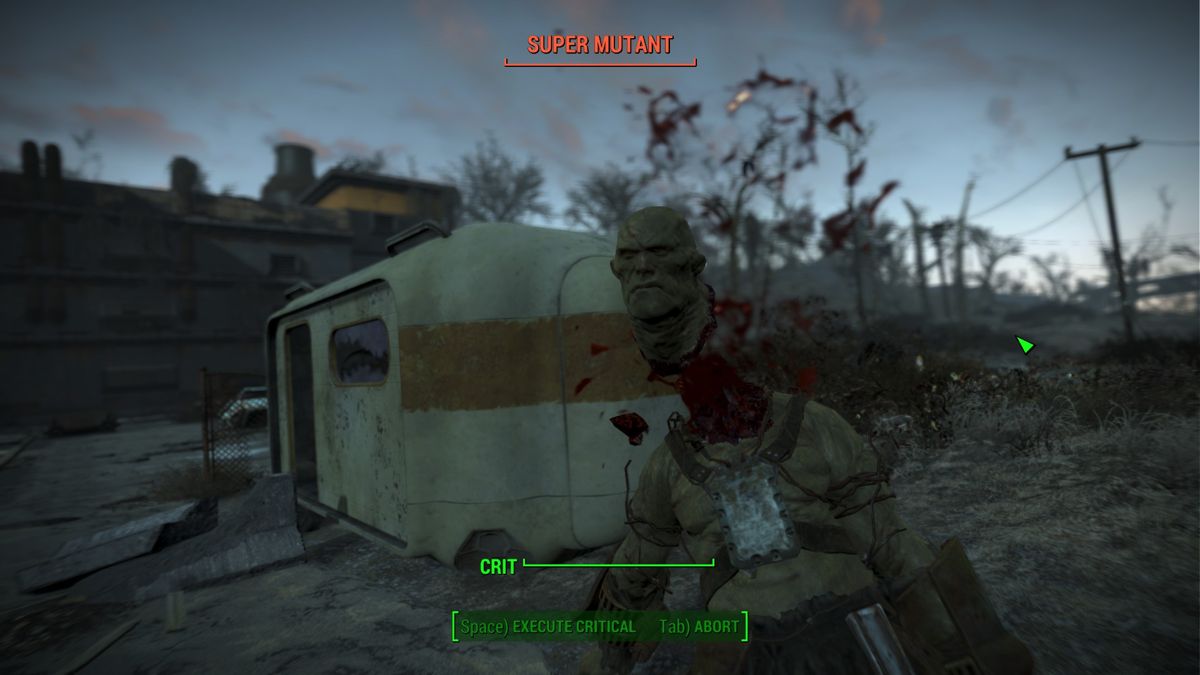Fallout 4 (Windows) screenshot: A critical hit