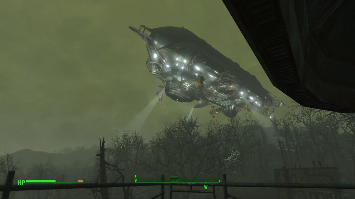 Fallout 4 (Windows) screenshot: That's a pretty impressive airship
