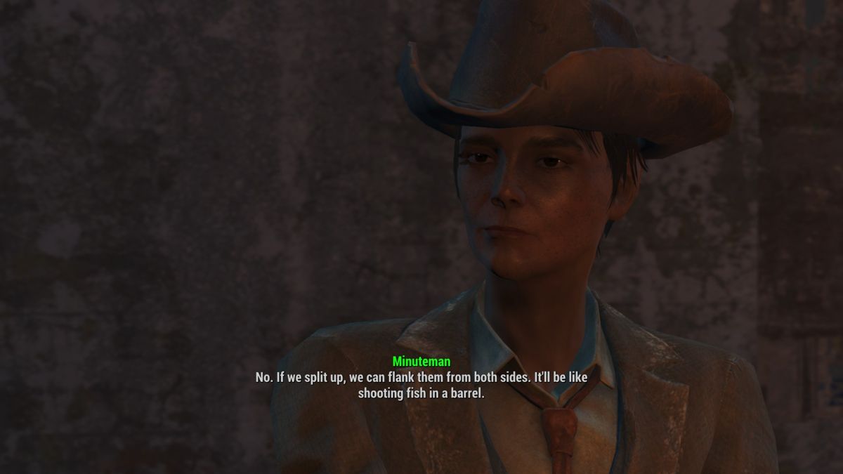 Fallout 4 (Windows) screenshot: She doesn't seem too enthusiastic about the plan