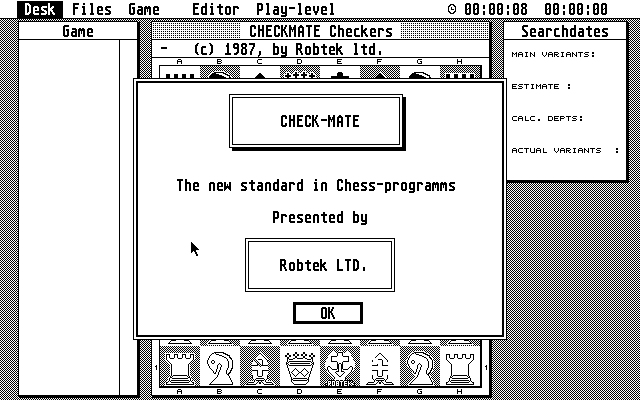 Checkmate (Atari ST) screenshot: Credits