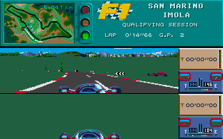 Formula One (Atari ST) screenshot: Different views from the same mishap
