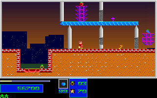 Larax & Zaco (DOS) screenshot: A teleporter pad can be seen down there