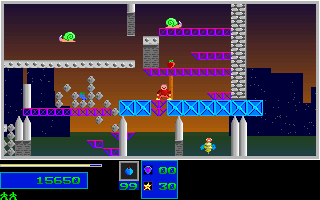 Larax & Zaco (DOS) screenshot: The building is now falling apart