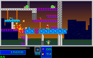 Larax & Zaco (DOS) screenshot: Bomb detonation