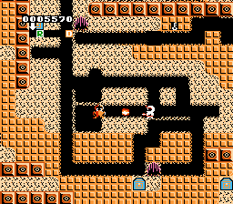 Hottāman no Chitei Tanken (NES) screenshot: Shoot to demon
