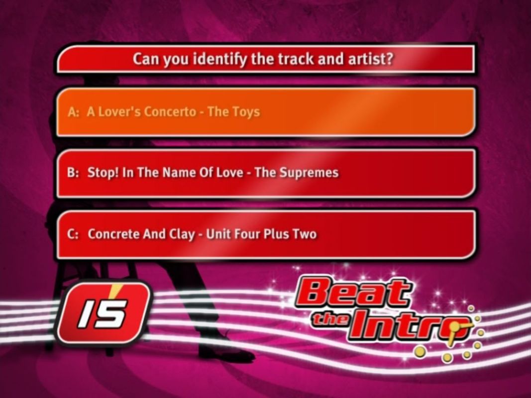 Beat the Intro 3 (DVD Player) screenshot: Quick Fire Game: A typical question.