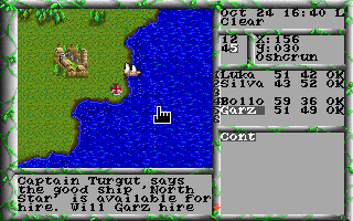The Magic Candle III (DOS) screenshot: Overland map