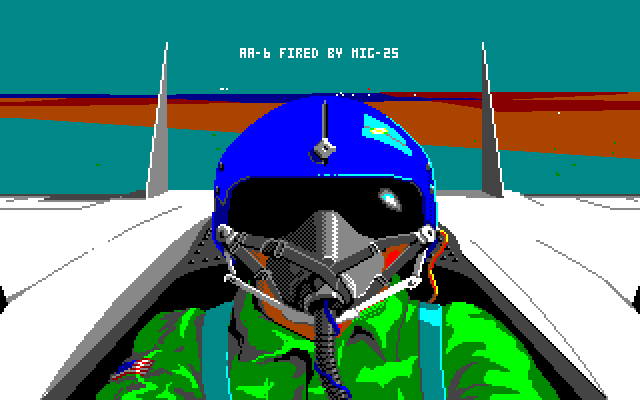 F-15 Strike Eagle II (PC-98) screenshot: Rear view