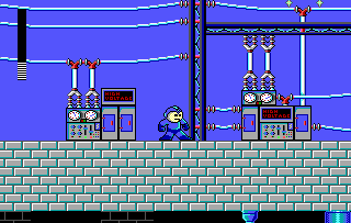 Mega Man (DOS) screenshot: High voltage - better be careful
