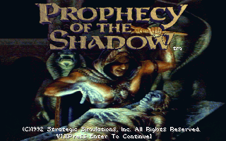 Prophecy of the Shadow (DOS) screenshot: Title screen