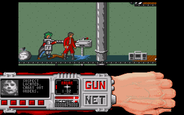 Techno Cop (Amiga) screenshot: Dom John