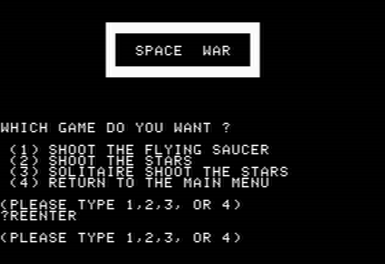Paddle Fun (Apple II) screenshot: Space War