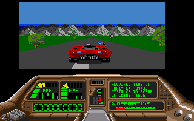 Techno Cop (Amiga) screenshot: The Driving Part
