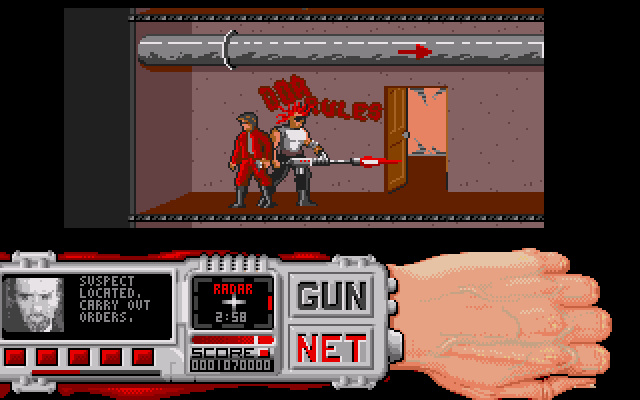 Techno Cop (Amiga) screenshot: Cam Davie