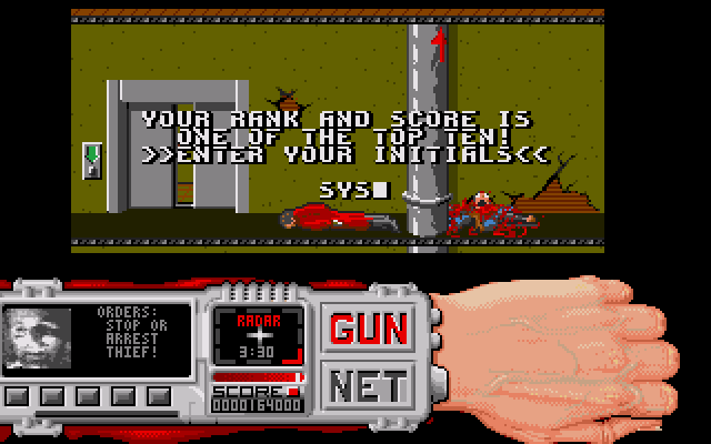 Techno Cop (Amiga) screenshot: Name Entry