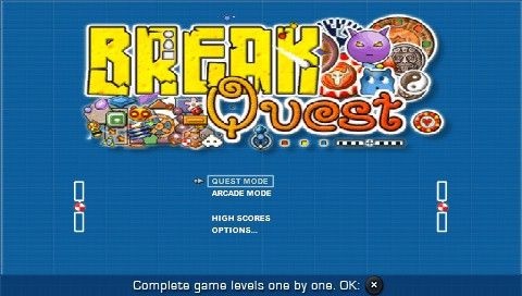 BreakQuest (PSP) screenshot: Main menu