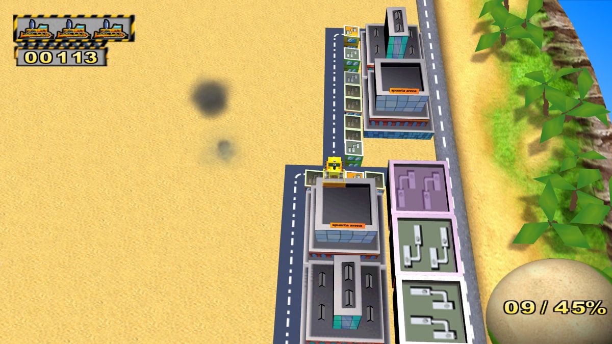 Urban Constructor (Windows) screenshot: Our second block - and enemy in sight