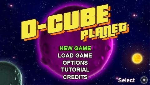 D-Cube Planet (PSP) screenshot: Main menu